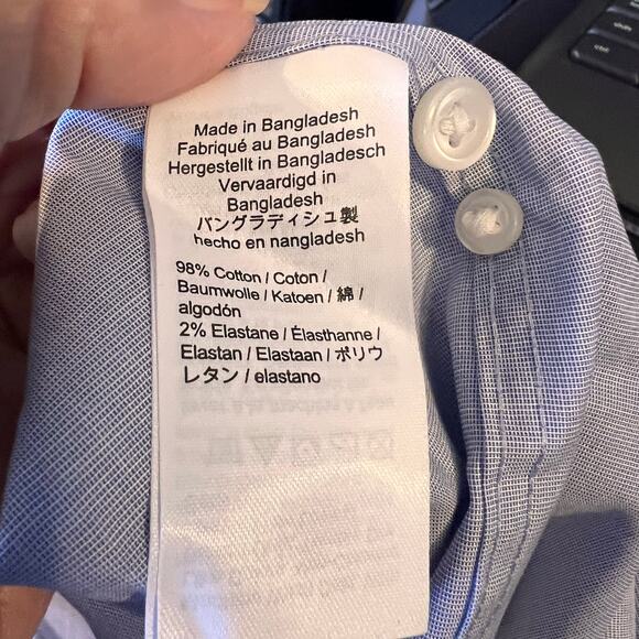 J. Crew Ludlow Slim Fit Light Blue Men's Button Down.  Size 17 - Picture 7 of 7